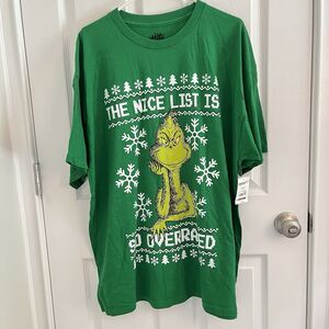 The Grinch Mens T-Shirt Size 2XL Green Graphic Print Short Sleeve Crew Neck NWT